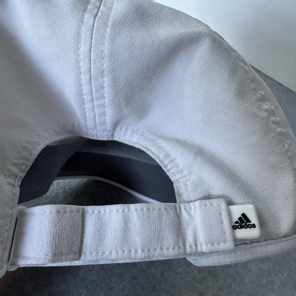 Adidas Hat Cap Strap Back White Logo One Size Fits All Mens Twill Performance - Picture 8 of 10